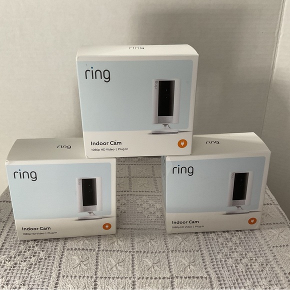Ring Other - Lot of 3 new Ring indoor cams, 1080 HD Video, Plug In